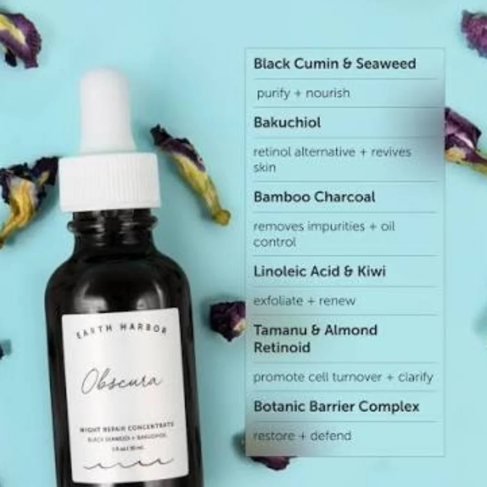 Earth Harbor Obscura Night Repair Concentrate Face Serum With Backuchol - NEW